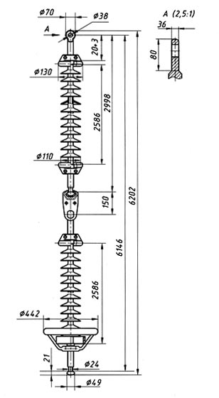 Изолятор ГЛК 300/750-III